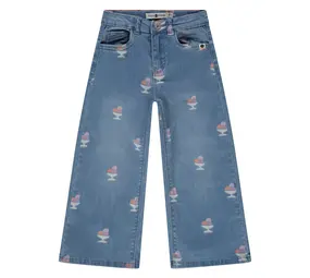 Stains & Stories Broek Wide Leg Medium Blue
