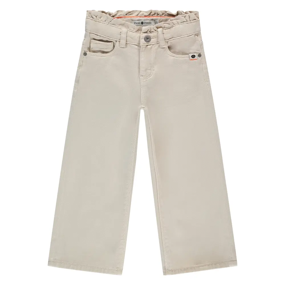 Stains & Stories Broek Wide Leg Ivory