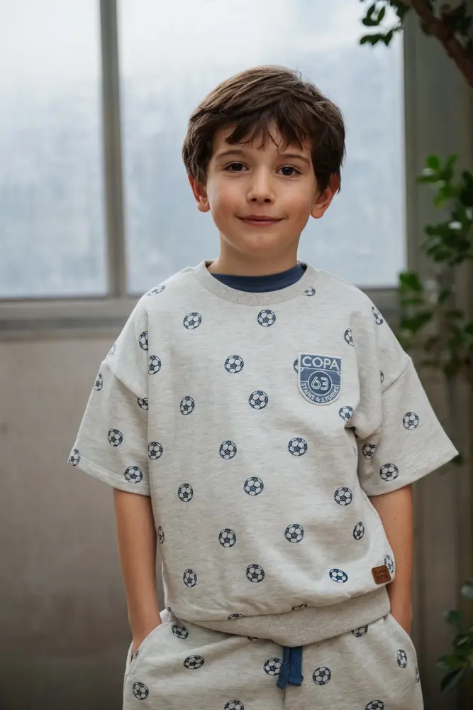 Stains & Stories Shirt Short Sleeve Light Grey Melange