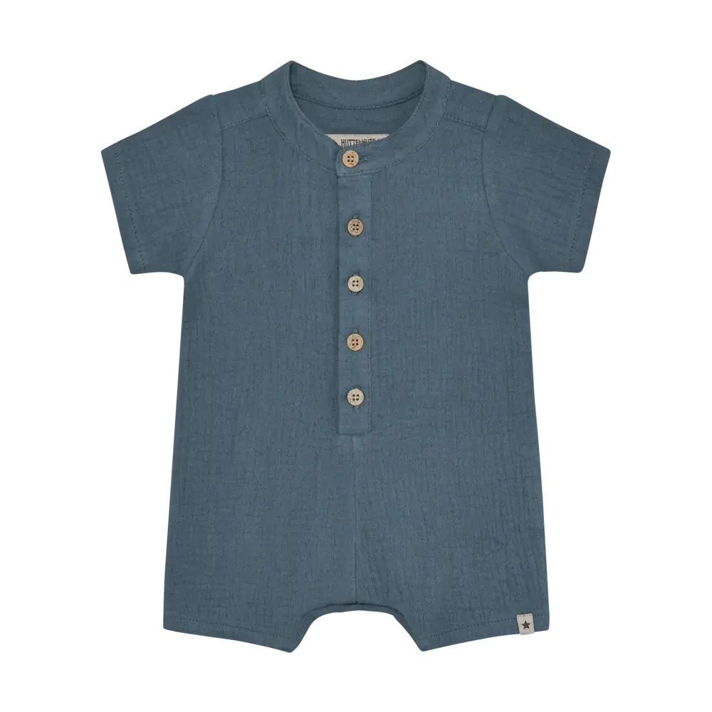 HUTTEliHUT Playsuit SS Muslin Bering Sea