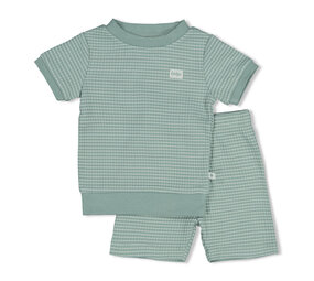 Feetje Pyjama's Summer Special Shortama Wafel Zeegroen