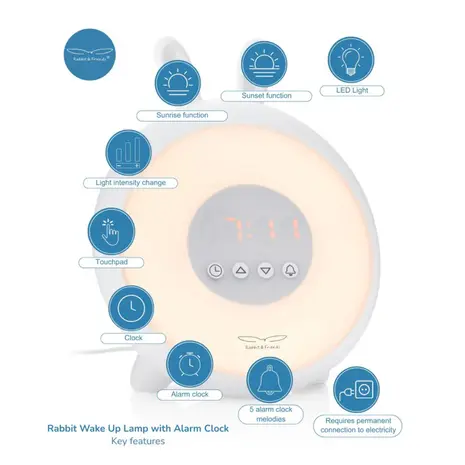 Wekker Rabbit Wake Up Alarm White