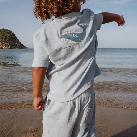 Little Dutch Shirt en Short Set Ocean World Blue