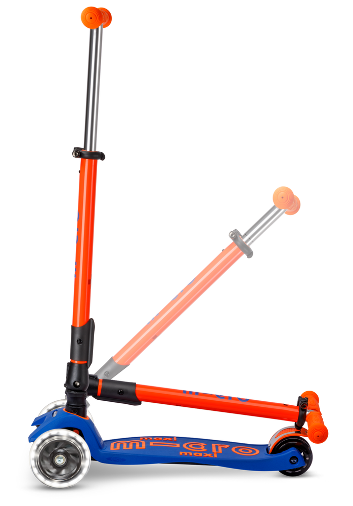 Micro Step Maxi Deluxe Inklapbaar LED Blauw Oranje Neon Micro Step Maxi Deluxe Inklapbaar LED Blauw Oranje Neon