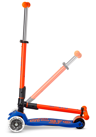Micro Step Maxi Deluxe Inklapbaar LED Blauw Oranje Neon Micro Step Maxi Deluxe Inklapbaar LED Blauw Oranje Neon