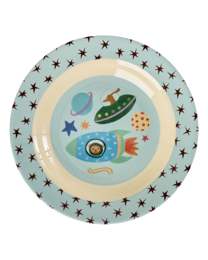 Rice Melamine Diep Bord - Dogs in Space Rice Melamine Diep Bord - Dogs in Space