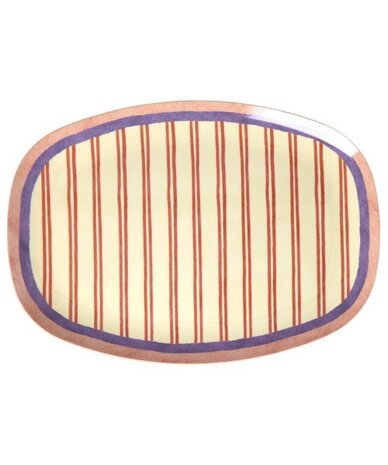 Rice Melamine Rechthoekig Bord - Stripey Love Rice Melamine Rechthoekig Bord - Stripey Love