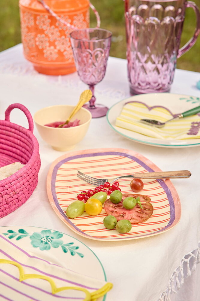 Rice Melamine Rechthoekig Bord - Stripey Love Rice Melamine Rechthoekig Bord - Stripey Love