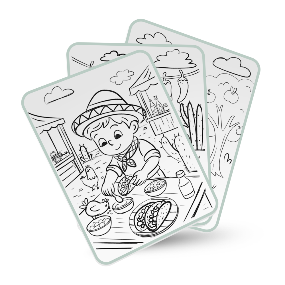 KidyWolf KIDYDRAW PAD Food Around The World