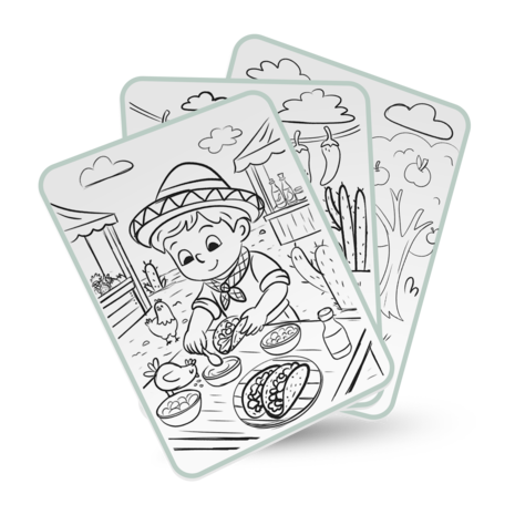 KidyWolf KIDYDRAW PAD Food Around The World