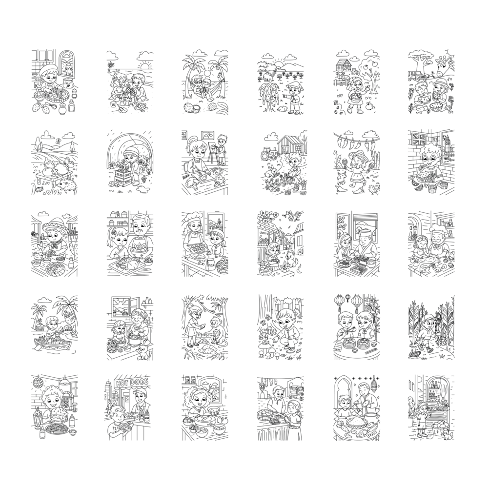 KidyWolf KIDYDRAW PAD Food Around The World