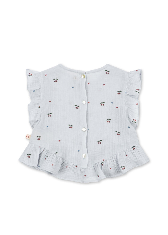 Konges Slojd Top Coco Cherry Blue Coeur