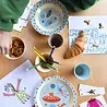 Rice Melamine Kids Lunch Plate with Dogs in Space Print