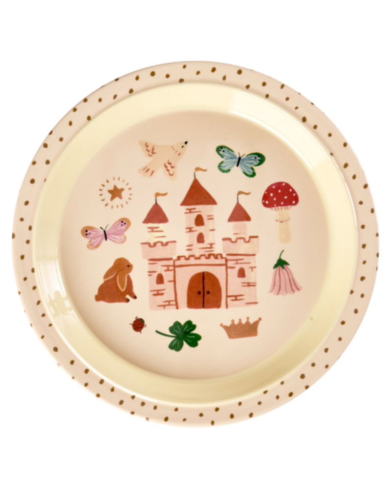 Rice Melamine Kids Lunch Plate with Fairytale Print