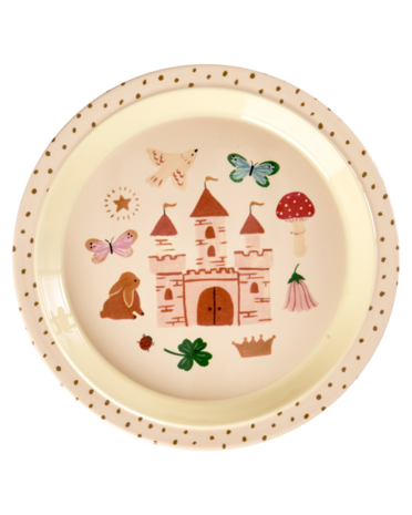 Rice Melamine Kids Lunch Plate with Fairytale Print
