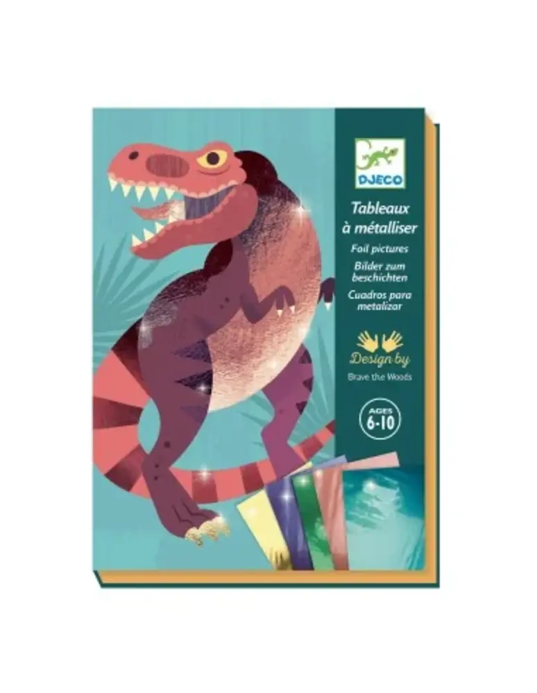 Djeco Schilderijtje Metallic | Dinosaurussen