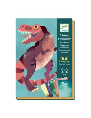 Djeco Schilderijtje Metallic | Dinosaurussen