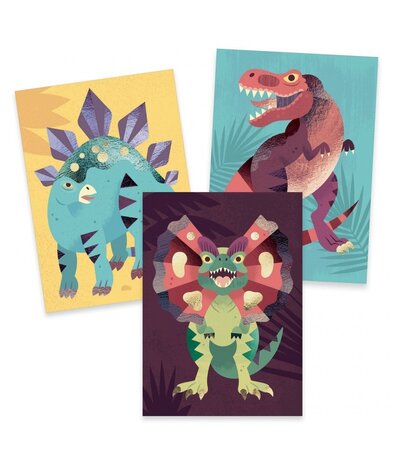 Djeco Schilderijtje Metallic | Dinosaurussen