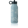 Liewood Drinkfles Falk 350 ml Race Cars Beach Blue