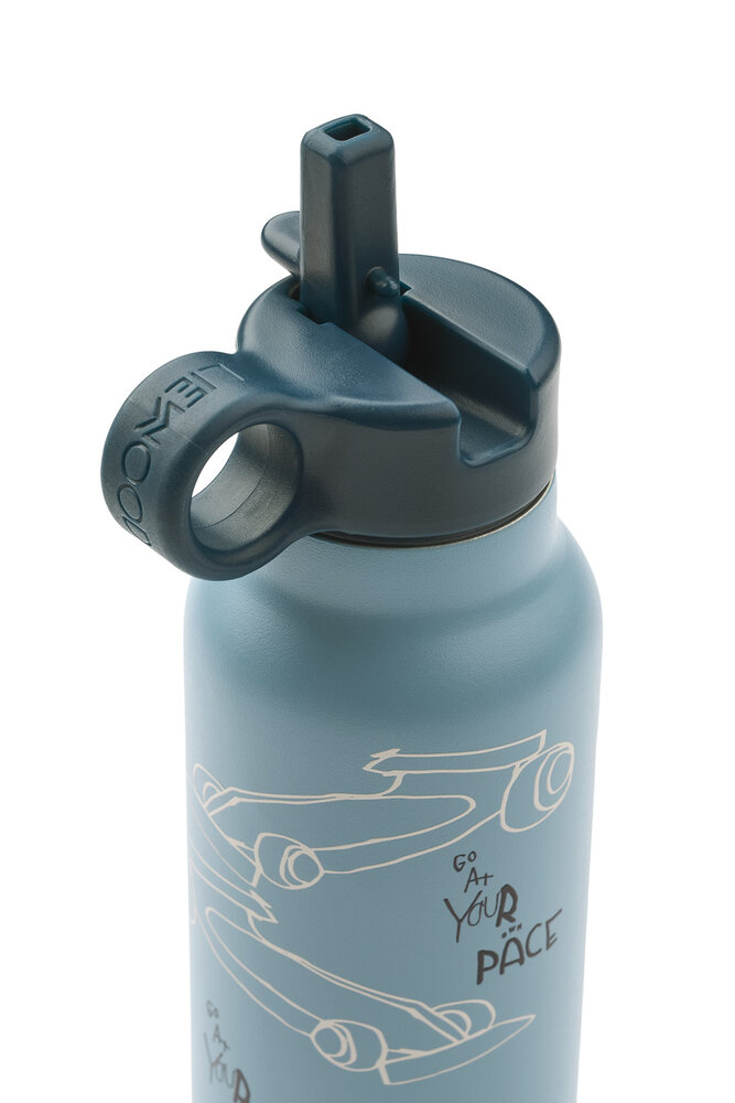 Liewood Drinkfles Falk 350 ml Race Cars Beach Blue