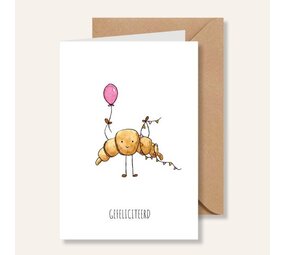 Juulz Illustrations Wenskaart Gefeliciteerd Croissant Juulz Illustrations Wenskaart Gefeliciteerd Croissant