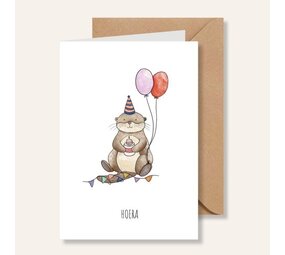Juulz Illustrations Wenskaart Hoera Otter Juulz Illustrations Wenskaart Hoera Otter