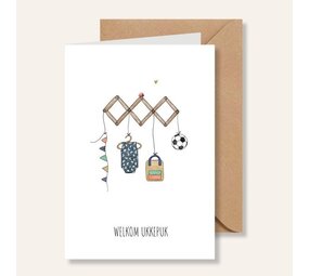 Juulz Illustrations Wenskaart Welkom Ukkepuk Jongen Juulz Illustrations Wenskaart Welkom Ukkepuk Jongen