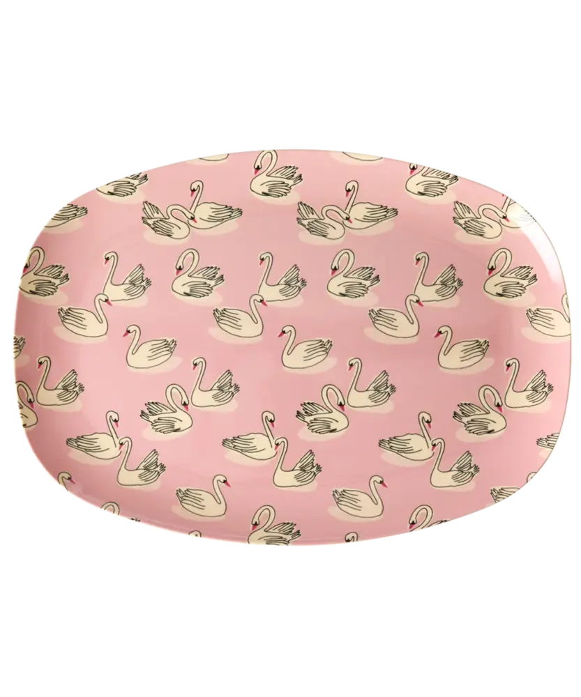 Rice Melamine Rechthoekig Bord - Swan in Paris Rice Melamine Rechthoekig Bord - Swan in Paris