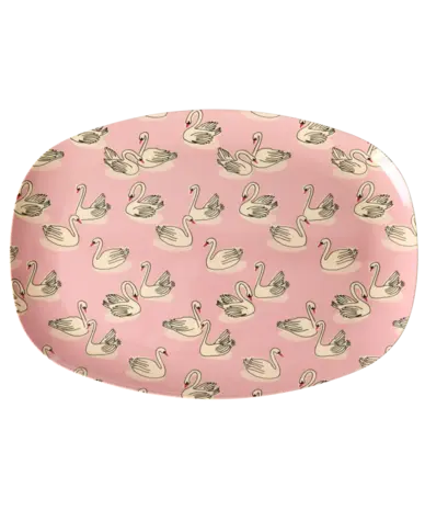 Rice Melamine Rechthoekig Bord - Swan in Paris Rice Melamine Rechthoekig Bord - Swan in Paris