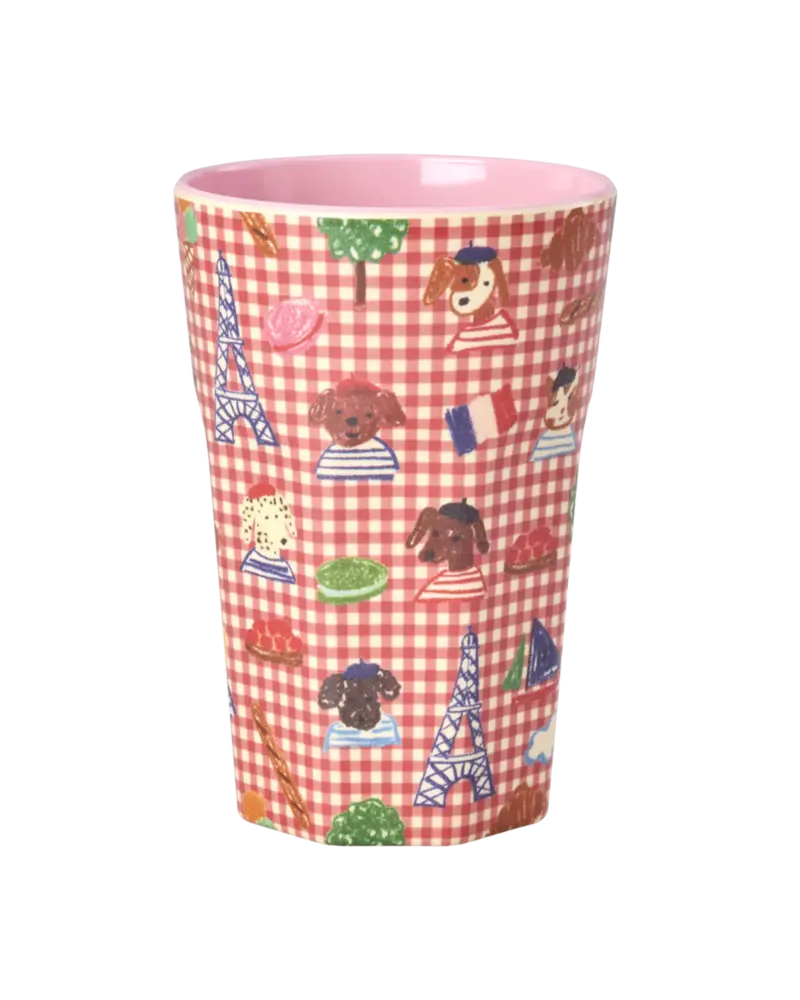 Rice Melamine Beker - Large - Red Kids in Paris Rice Melamine Beker - Large - Red Kids in Paris