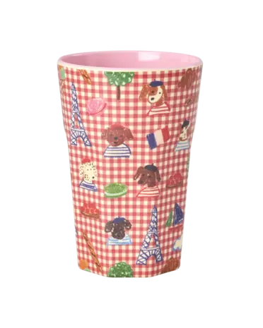 Rice Melamine Beker - Large - Red Kids in Paris Rice Melamine Beker - Large - Red Kids in Paris