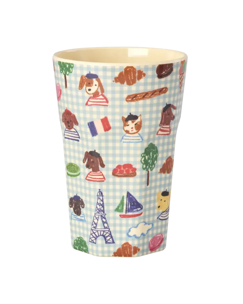 Rice Melamine Beker - Large - Blue Kids in Paris Rice Melamine Beker - Large - Blue Kids in Paris