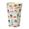 Rice Melamine Beker - Large - Blue Kids in Paris Rice Melamine Beker - Large - Blue Kids in Paris