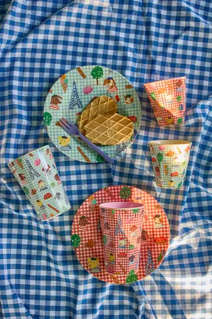 Rice Melamine Beker - Large - Blue Kids in Paris Rice Melamine Beker - Large - Blue Kids in Paris