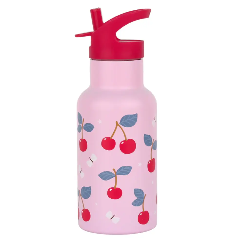 A Little Lovely Company Drinkfles RVS Kersen A Little Lovely Company Drinkfles RVS Kersen