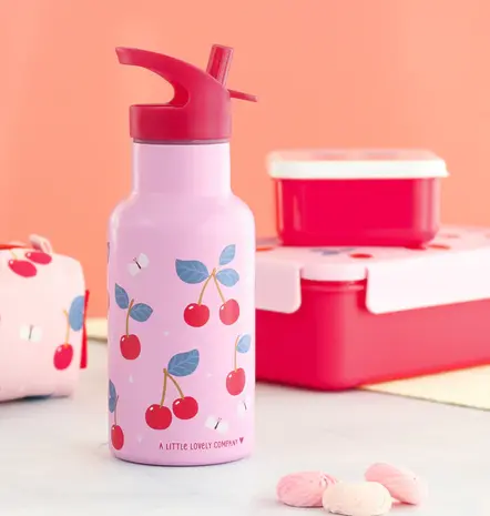 A Little Lovely Company Drinkfles RVS Kersen A Little Lovely Company Drinkfles RVS Kersen