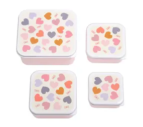 A Little Lovely Company Lunch & Snack Box Set Hartjes