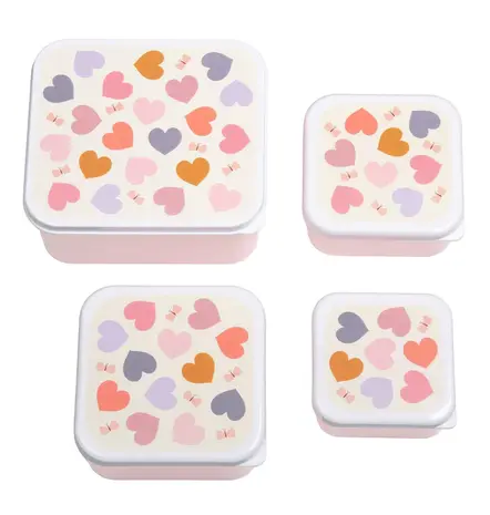A Little Lovely Company Lunch & Snack Box Set Hartjes A Little Lovely Company Lunch & Snack Box Set Hartjes