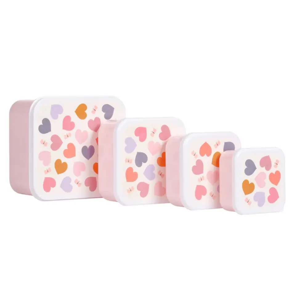 A Little Lovely Company Lunch & Snack Box Set Hartjes A Little Lovely Company Lunch & Snack Box Set Hartjes