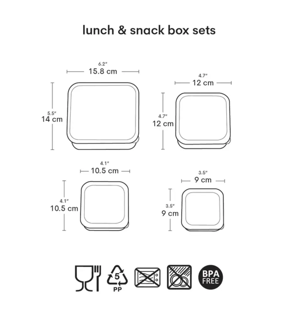 A Little Lovely Company Lunch & Snack Box Set Hartjes A Little Lovely Company Lunch & Snack Box Set Hartjes