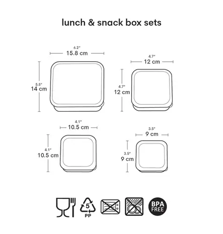 A Little Lovely Company Lunch & Snack Box Set Hartjes A Little Lovely Company Lunch & Snack Box Set Hartjes