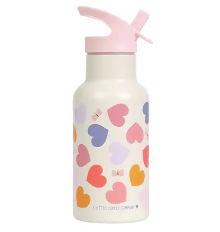 A Little Lovely Company Drinkfles RVS Hartjes A Little Lovely Company Drinkfles RVS Hartjes