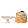 Maileg Party cake and cake stand, Mouse - Off white