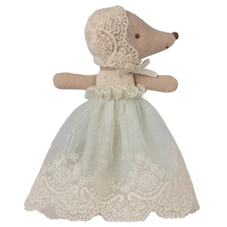 Maileg Baby mouse in gown - Mint Maileg Baby mouse in gown - Mint
