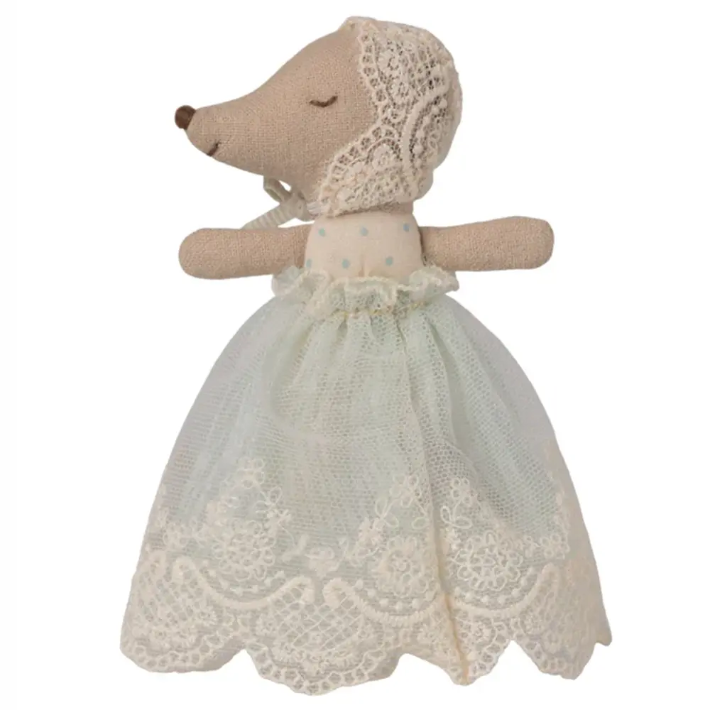 Maileg Baby mouse in gown - Mint Maileg Baby mouse in gown - Mint