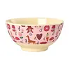 Rice Melamine Kom - Medium - ABC - Roze Rice Melamine Kom - Medium - ABC - Roze