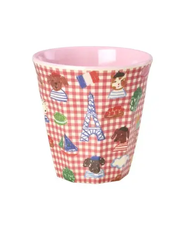 Rice Melamine Beker - Medium - Red Kids in Paris Rice Melamine Beker - Medium - Red Kids in Paris