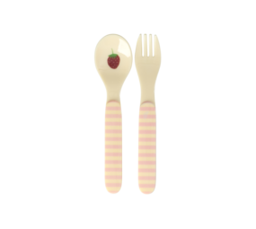 Rice Lepel en Vork - ABC - Roze Rice Lepel en Vork - ABC - Roze