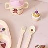 Rice Melamine Lepel en Vork - ABC - Roze Rice Melamine Lepel en Vork - ABC - Roze