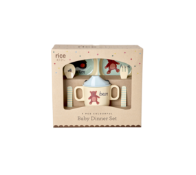 Rice Baby Diner Set in Gift Box - ABC - Blauw Rice Baby Diner Set in Gift Box - ABC - Blauw